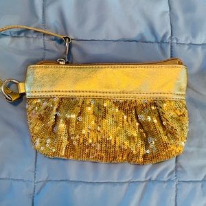 Gold sequin Clutch/Wristlet